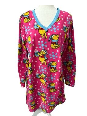 DISNEY WINNIE THE POOH Fleece Nighty Night Shirt Pyjamas